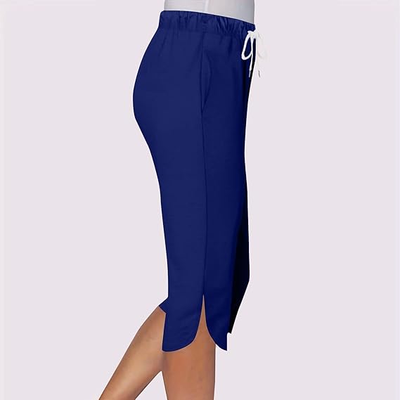 50% off Women's Split Hem Drawstring Elastic Waist Capri Yoga Pants