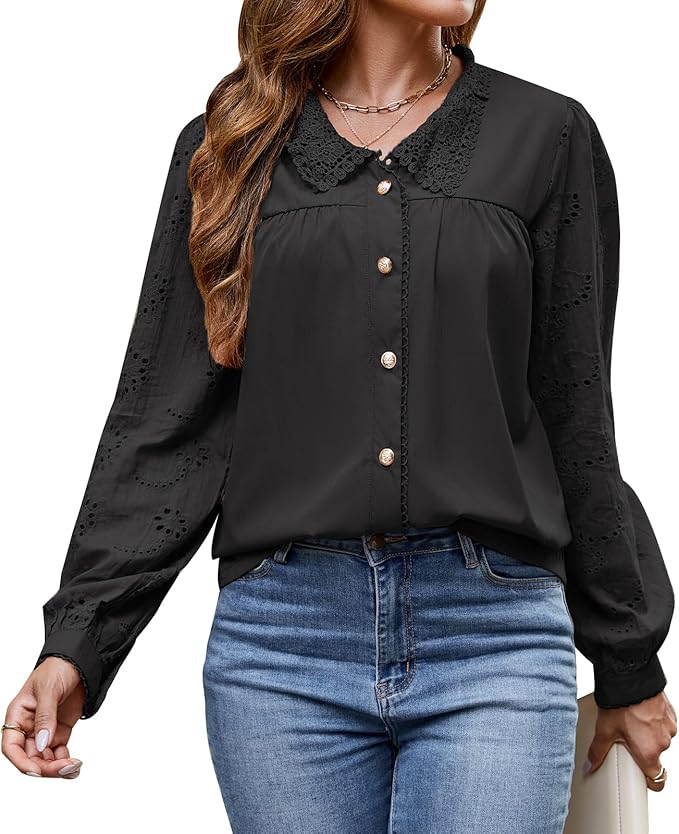50% off Casual Fall Lace Long Sleeve Tops