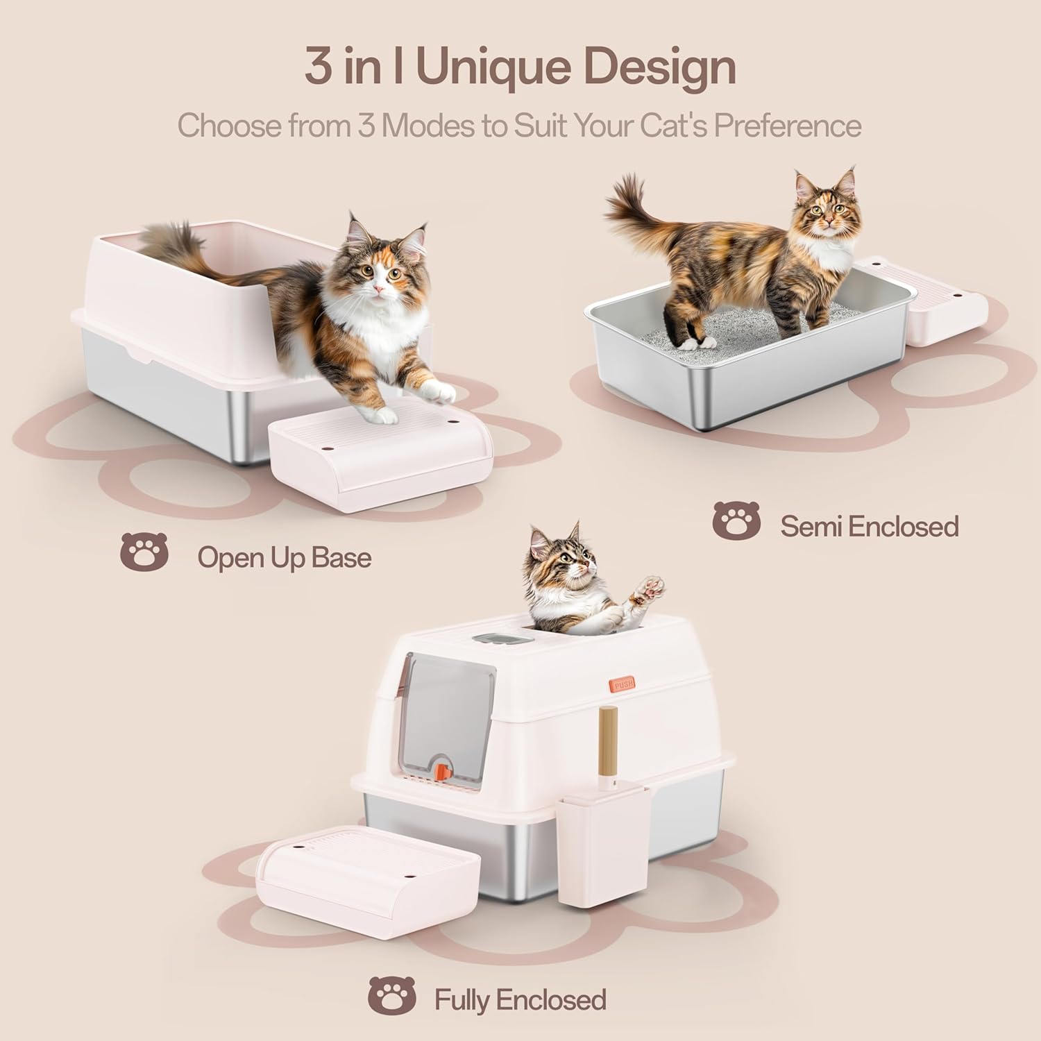 50% off Stainless Steel Cat Litter Box with Lid Scoop