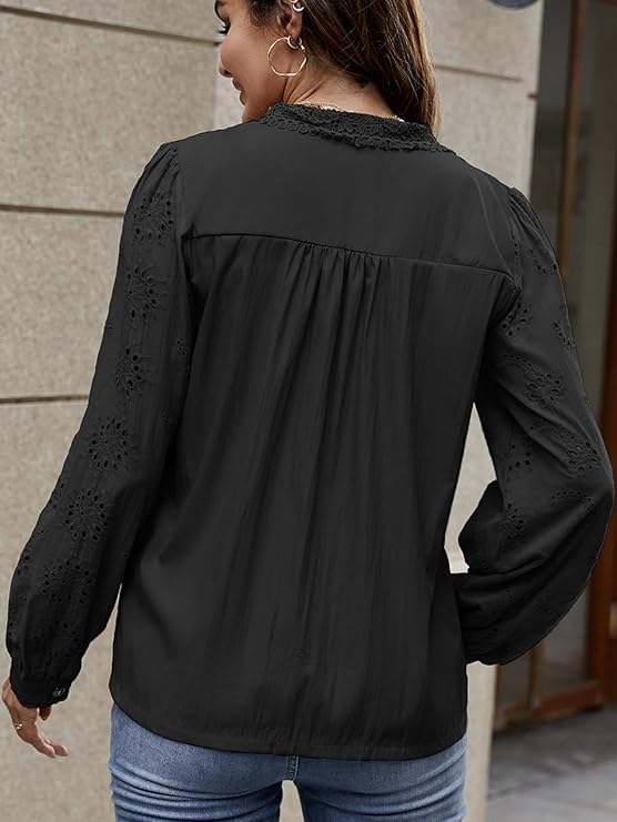 50% off Casual Fall Lace Long Sleeve Tops