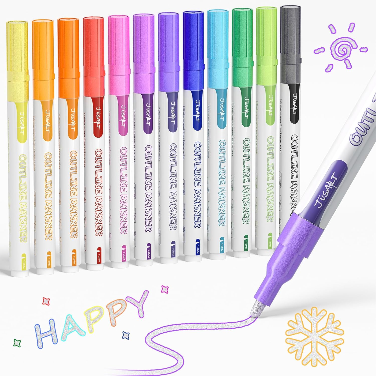 30% off Outline Double Line Glitter Markers