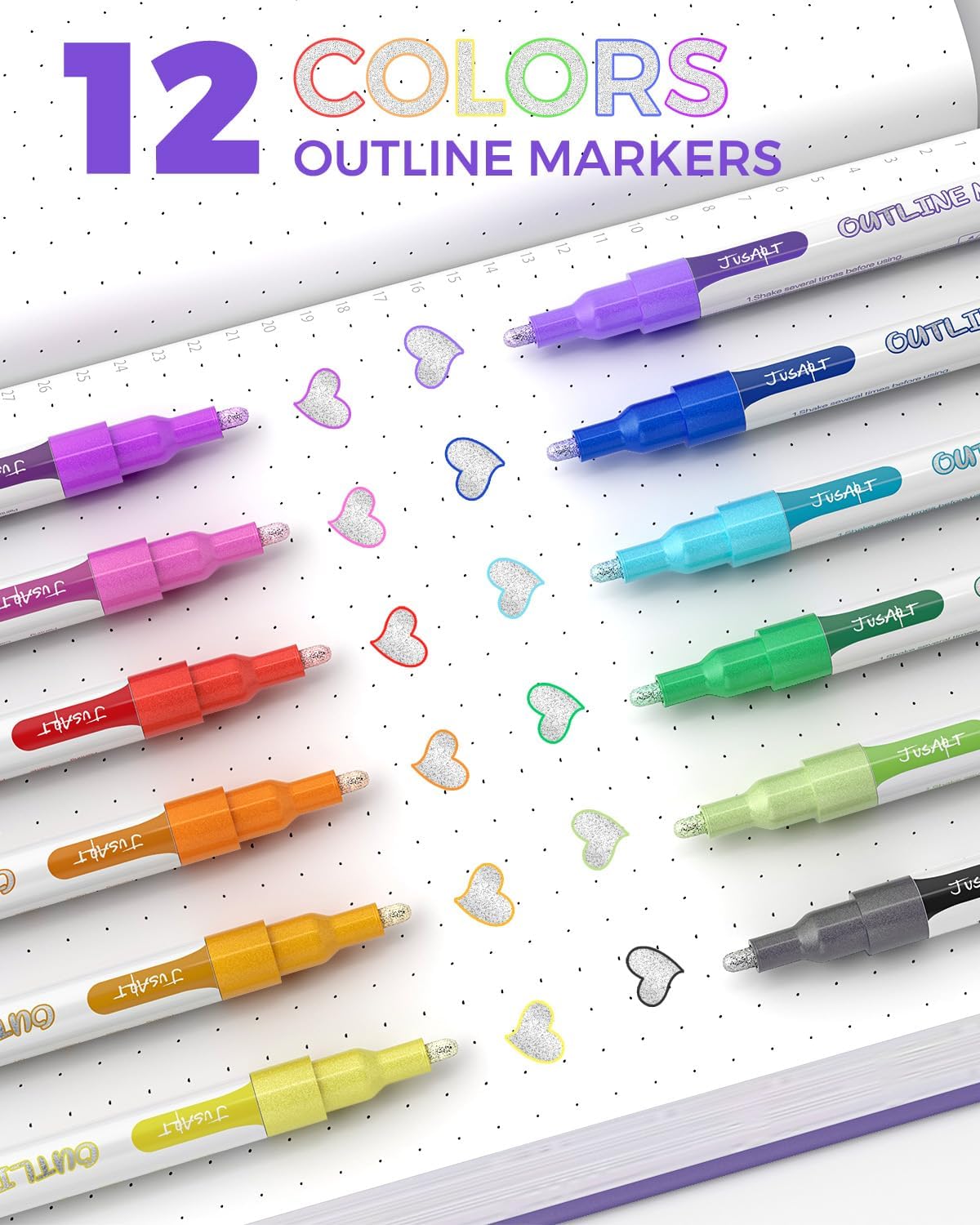 30% off Outline Double Line Glitter Markers