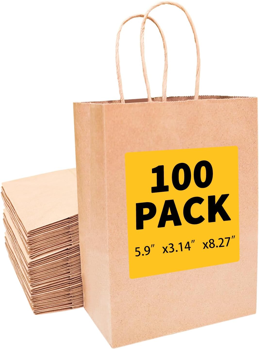50% off 100 Pcs Small 5.9x3.1x8.25 Inch Brown Kraft Paper