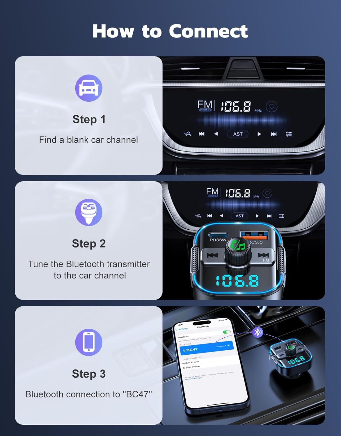 Upgrade Bluetooth 5.3 Car Adapter