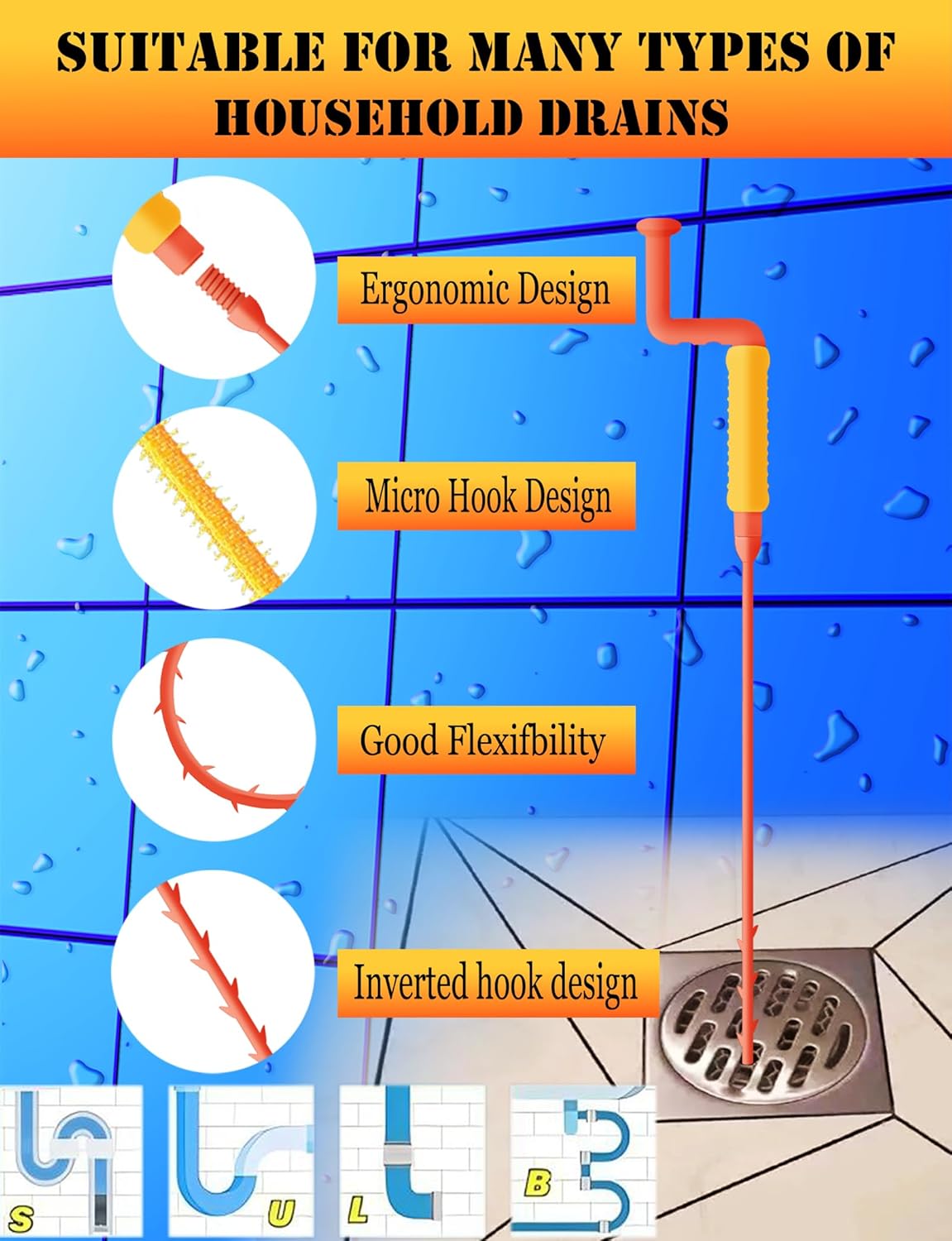 Hair Drain Clog Remover Tool