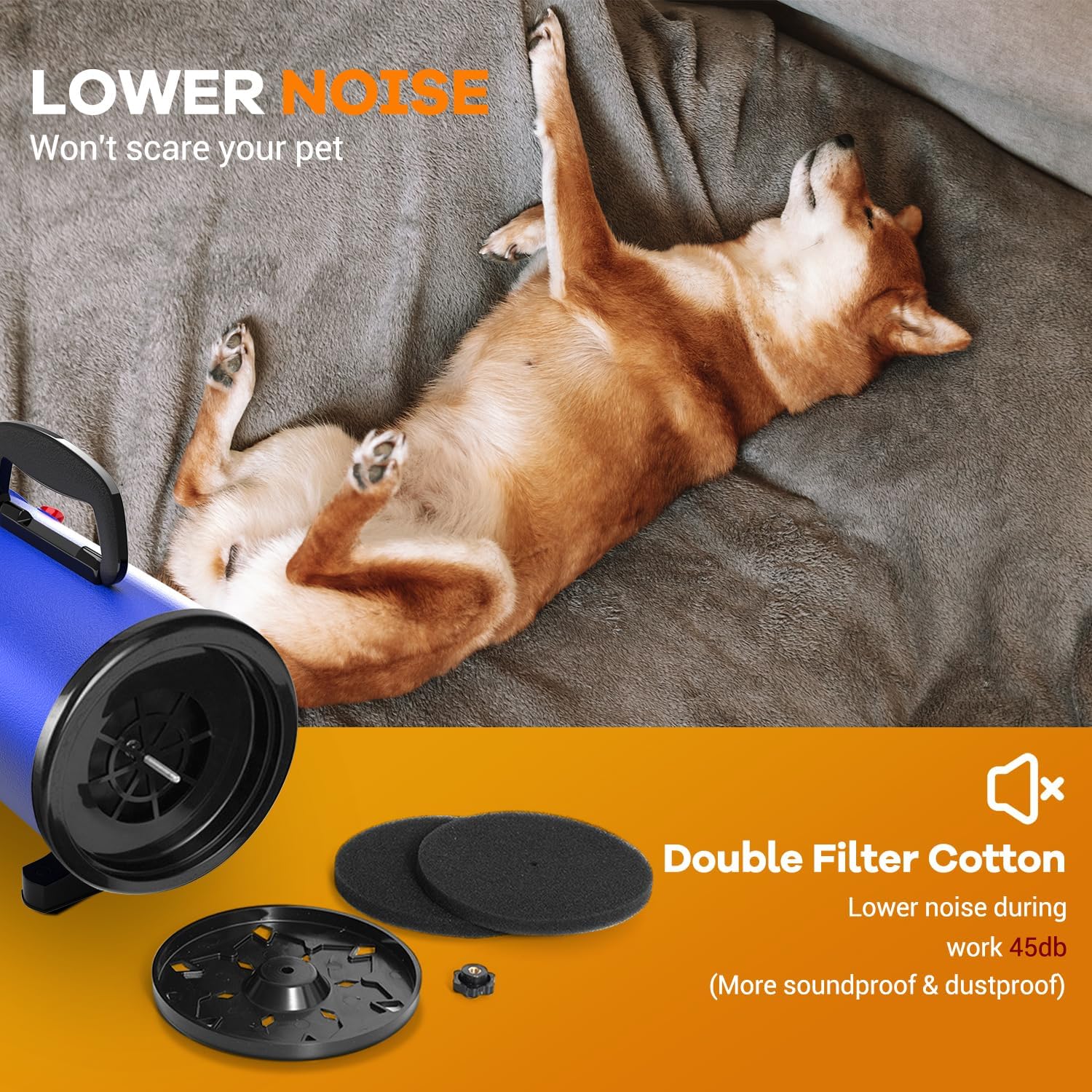 IKARE Dog Hair Dryer Professional High Velocity 5.2HP/3800W