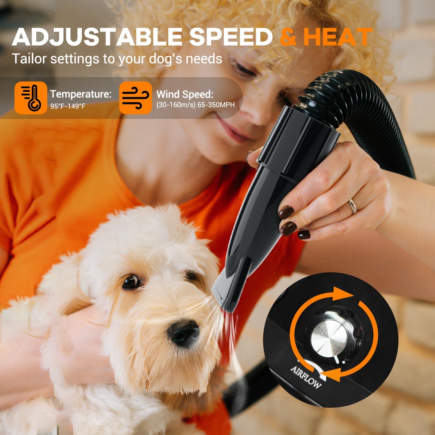 IKARE Dog Hair Dryer Professional High Velocity 5.2HP/3800W