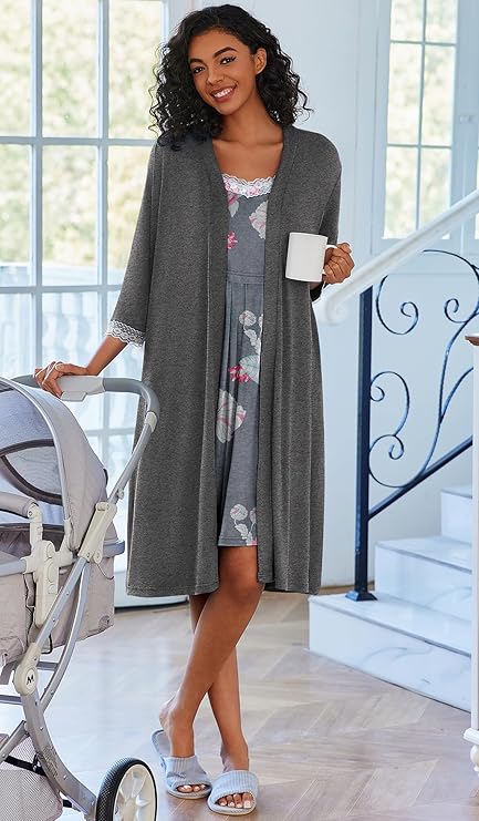 Lace Maternity Nursing Gown